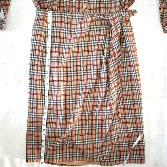 VTG NATURAL ELEMENTS 100% Silk Plaid Matching Skirt Top Tartan Preppy Norm SZ 10 - Picture 9 of 12